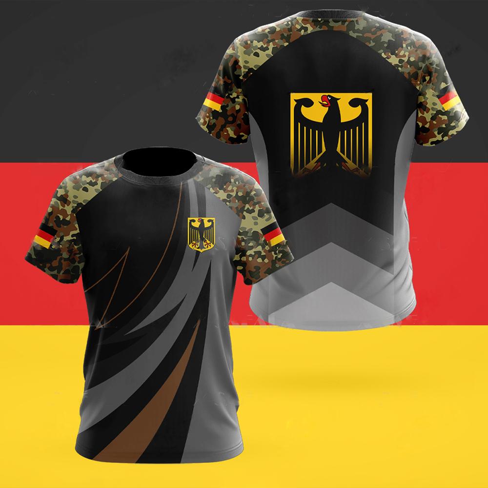German National Emblem Men's T-Shirt 3D Print Summer Tough Guy Quick Dry Short Sleeve Oversize Street Sports Casual Trend Top