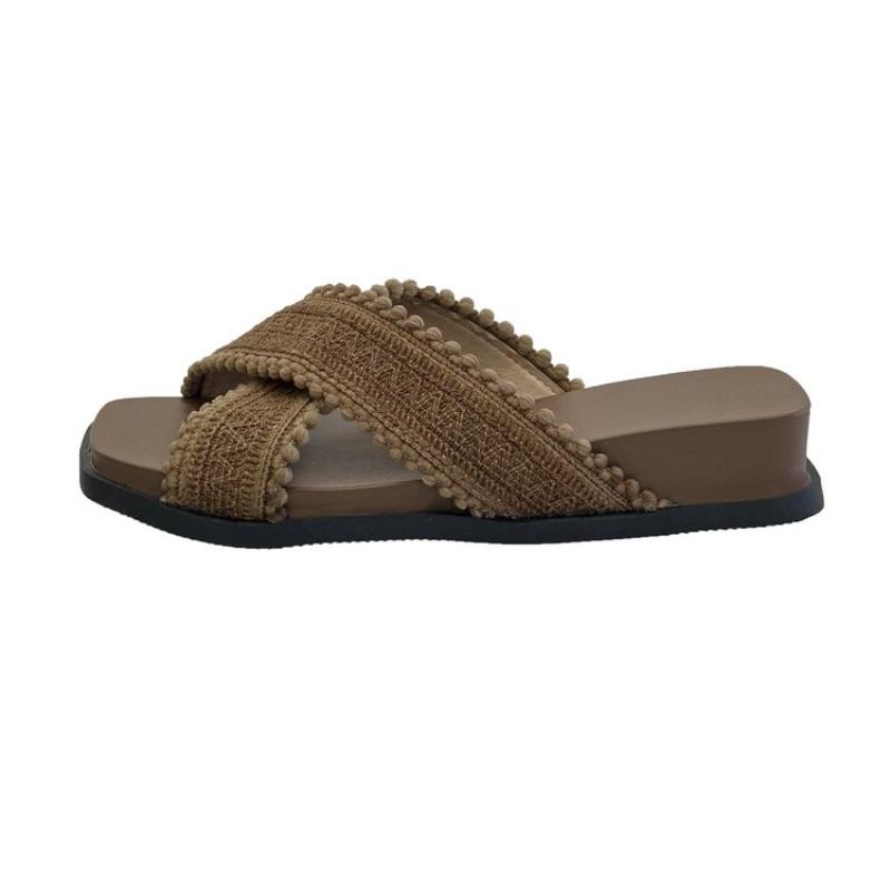 Shoes for Women Flax Slippers Summer Indoor Shoes Home Casual Beach Slides Ladies Travel  Sandals Slippers