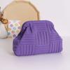 New Knitted Handbag Striped Cloud Large Capacity Daily Versatile Contrasting Color Clip Bag