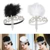 Čelenka Flapper Headpiece 1920S 20S Téma Headwrap Dress up Feather Drahostone