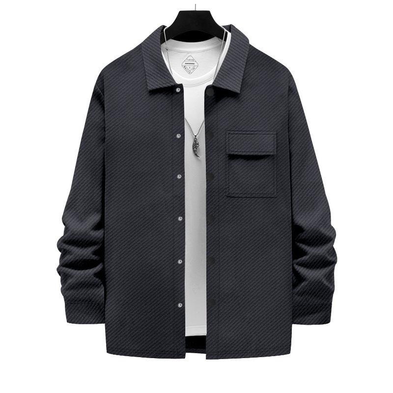2025 European & American Slim Fit Heavyweight Twill Men's Autumn Long Sleeve Lapel Jacket