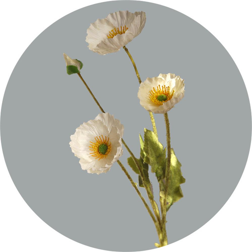 Silk Poppy Fake Flowers 4 Heads Artificial Flowers Simulation Long Poppies Home Table Wedding Party Decorative DIY Bouquets 1PCs