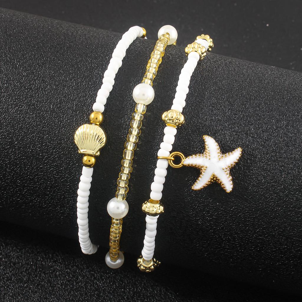Personalized anklet set starfish shell shape beach foot decoration foreign trade