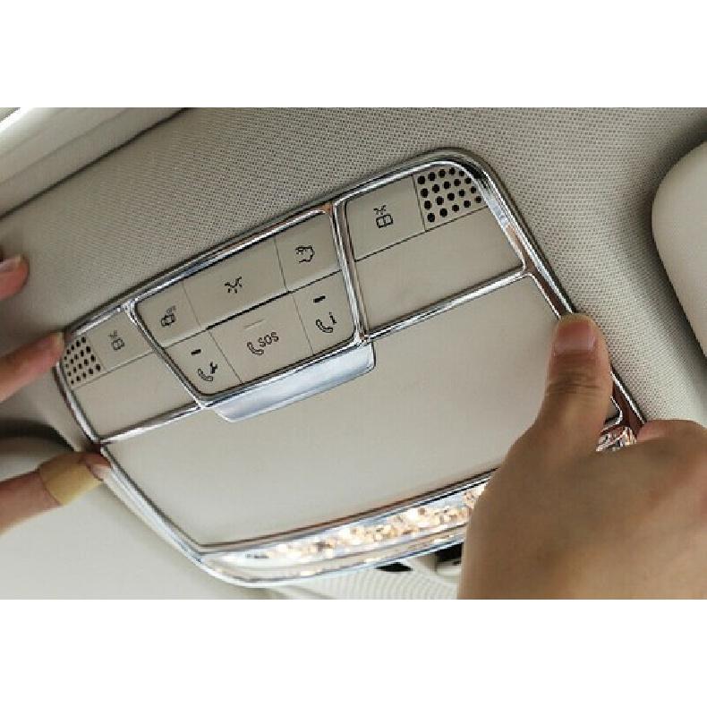 For Mercedes-Benz GLC 2016- Matte Silver Roof Reading Light Frame Decor Trim