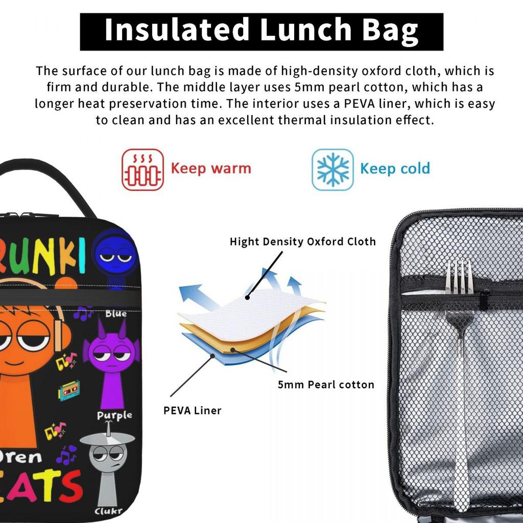 Anime Puella Magi Madoka Magica Heat-keeping Meal Tote Thermal Bag Reusable,Meal Container Comic Big Tote Lunch Box Food Handbags