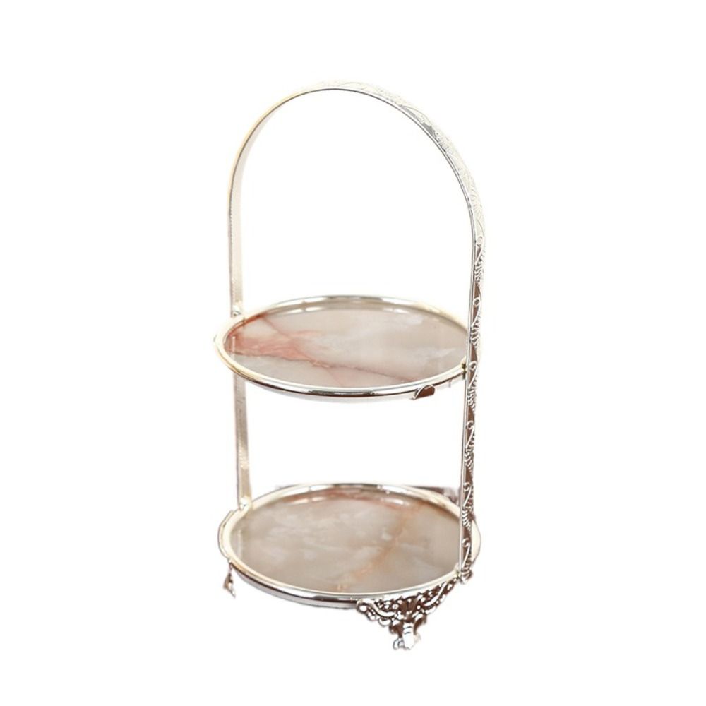 Iron Art Dessert Fruit Plate Two Layers Cake Stand Birthday Dessert Tray  Wedding Party