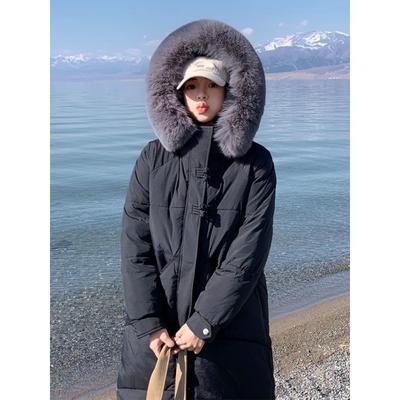 Down and Cotton Jacket Women's Long Style Design Sense Niche Fashion Thick Cotton Jacket Winter Coat Cotton Jacket Hot Trend