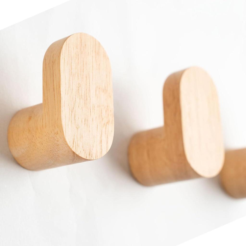 Modern Elegant Wooden Wall Hook for Clothes, Scarves, Coats, and Hats