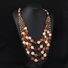 Retro Ethnic Style Wooden Necklace Fashion Style Bohemia Long Stylish Multi-Layer Sweater Chain Performance Accessories Women