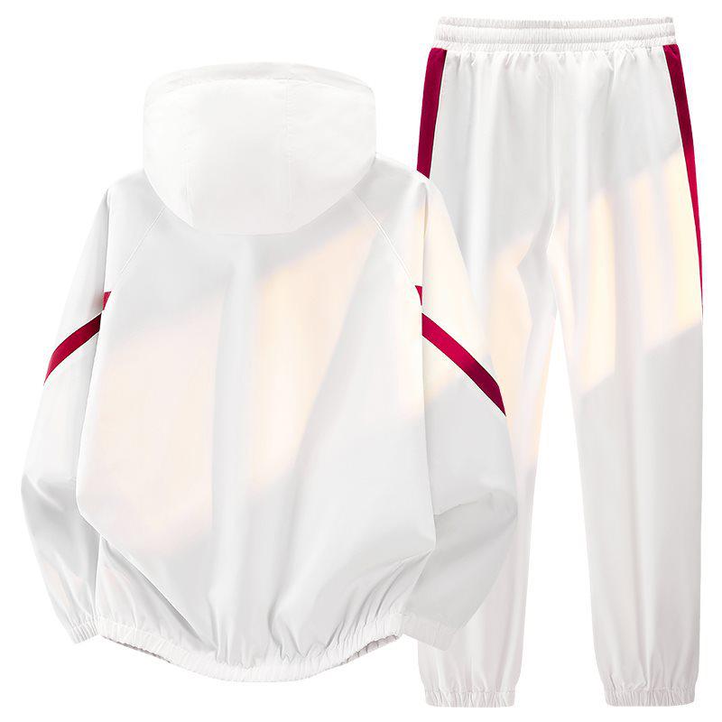 Men's Spring & Autumn Loose Fit Sports Suit: Stand-up Collar Jacket & Long Pants, Plus Size Two-Piece Set