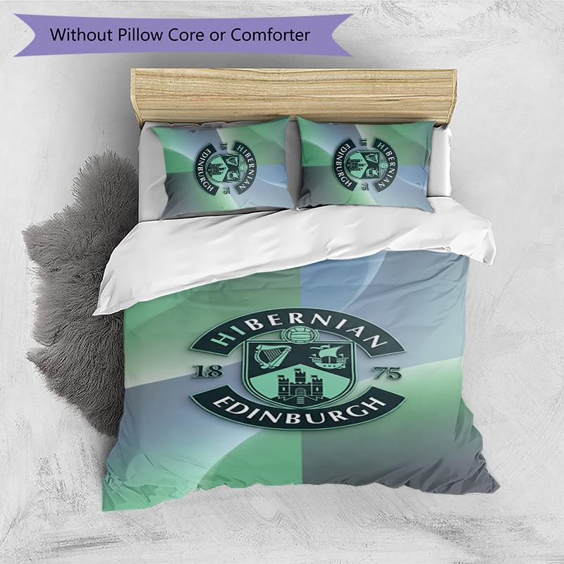 Hibernian FC Set Lenzuola Stampato 3 Pezzi Copripiumino Traspirante con Federe Biancheria da Letto Decorativa per Camera da Letto Casa