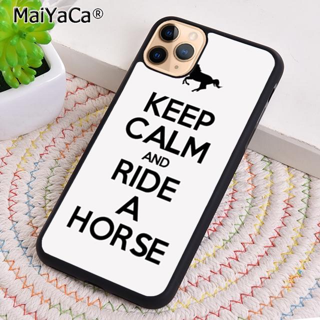 MaiYaCa Keep Calm and Ride On Love Horses Pony Phone Case For iPhone 17 Air 16 Pro Max 15 14 Plus 12 13 Cover Coque