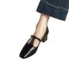 Square Head Mary Jane Shoes Women's 2025 French Retro T-button Thick Heel Single Shoes Simple Temperament Light Luxury Women's High Heels
