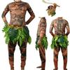 Prodyšný kostým Moana Maui s tetováním pro dospělé a děti s realistickým tetováním