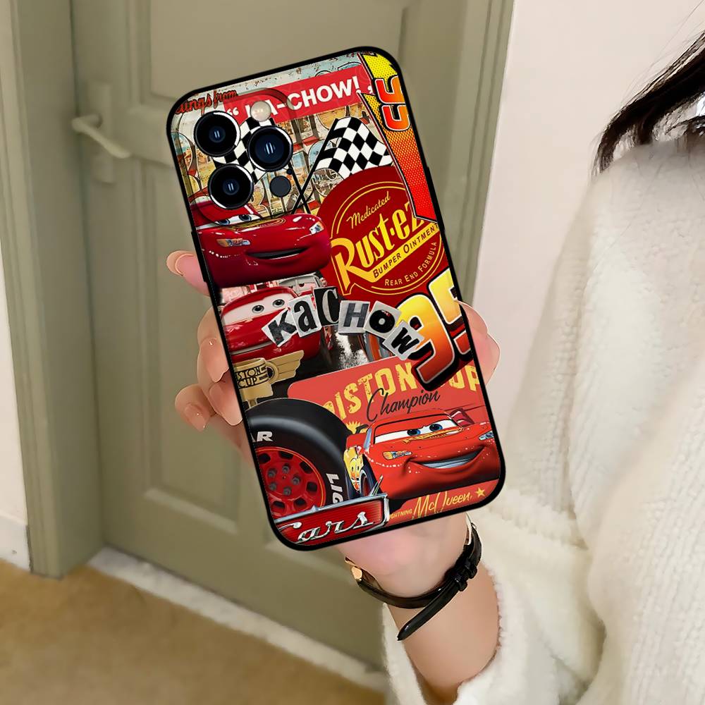 

Черный чехол для телефона L-Light-ning M-McQueen, подходящий для IPhone 17,16,15,11,13,14 Pro Max,Plus,X,Xr,Xs Max,13Mini iphone12Pro
