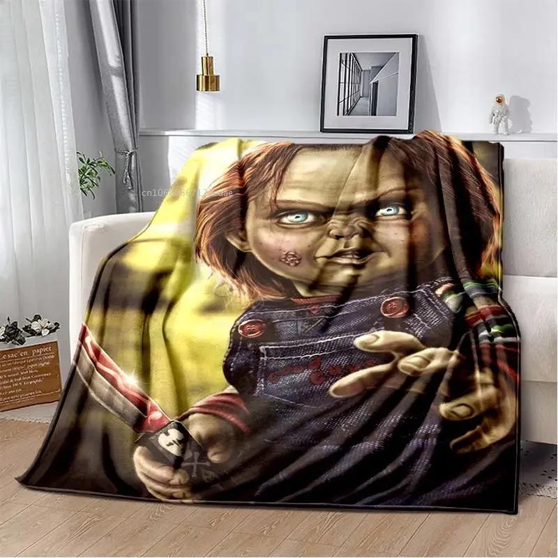 Child of Play Chucky Blanket Horror Movie Character Fleece Wearable Throw Blanket Bedding Home Decoration For Kids Adults