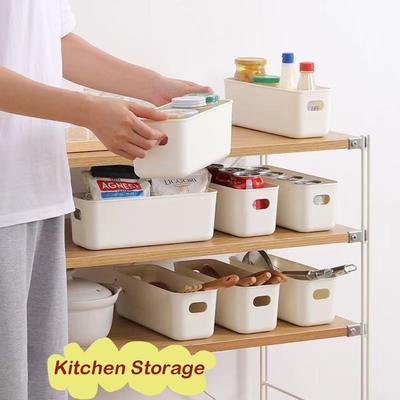 Stackable Desktop Storage Box Large Capacity Coverless Kitchen Organizer Bin Fruit Cosmetic Sundries Organizer Containers