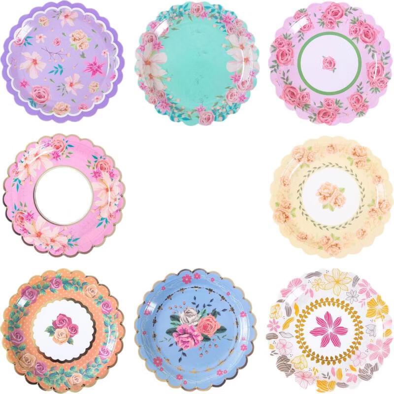 OIMG Festival Flower Paper Plates