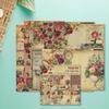 24Pcs/Set Scrapbook Paper DIY Retro Vintage Flower Print Design Background Paper for Greeting Cards