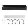 Wall Mounted Kitchen Shelf Space Aluminum Rustproof Structure Floating Wall Shelves with 5 Hooks