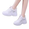 Women's shoes platform leather surface 2025 spring new versatile height increase casual leather surface sports white shoes