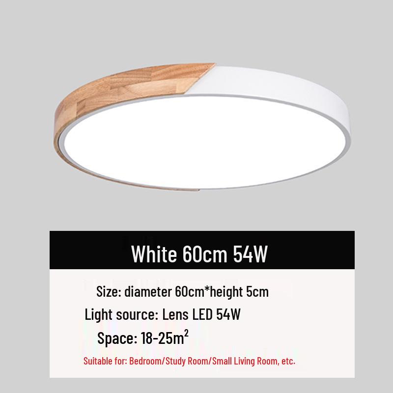 Natural Wood LED Ceiling Lamp for Bedroom and Living Room