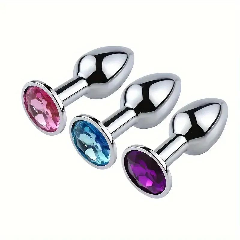 1 Stück Luxus Metall Po Spielzeug Herzförmiger Analtrainer Juwel Po Plug Set SM Erwachsene Schwule Analplugs