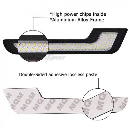 2PCS L Shape White LED Light Car Daytime Running Driving Light DRL Lamp 12V DIY