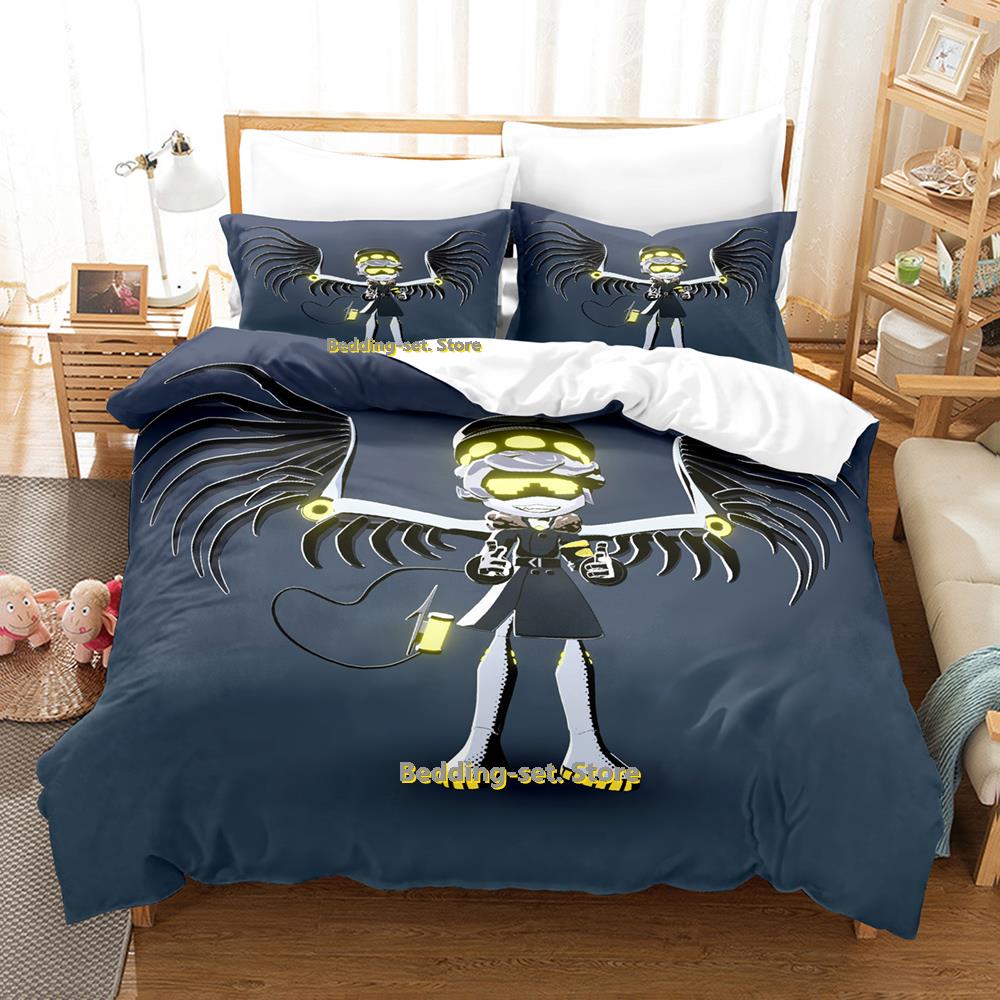 Comforter Murder Drones Bedding Set Cartoon Anime Three-Piece Set Adult Kid Bedroom Three-Piece Suits 3D Kawaii Queen Size Bed Sheets