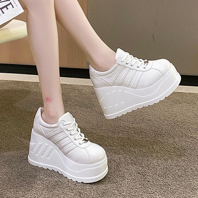 8CM Heightened Thick Bottom Women's Shoes Autumn New Casual Large Size 35-42 Fashion Heightened Outdoor Casual Women's Shoes