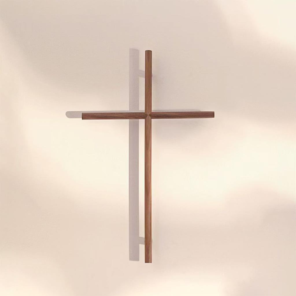 Chasing Light Wandanhänger Kreuz Schwarznuss 300*185mm Kirchen Dekoration Jesus Christus Kruzifix Haus und Dekoration Holzkreuz