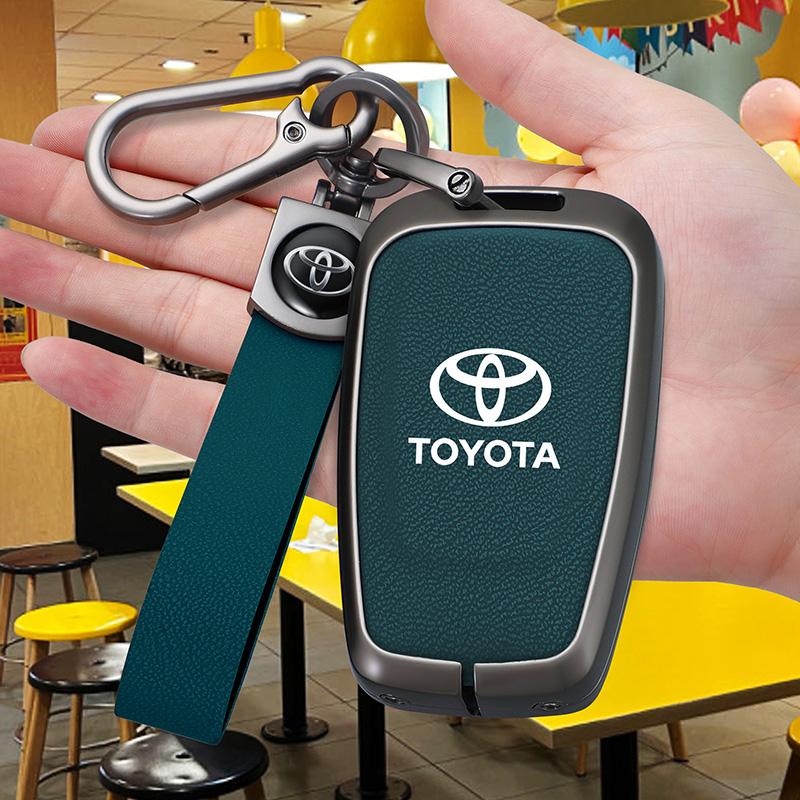 2026 Gorące Do Toyota Kołpaki Kół Ze Stopu+Skóra Etui na Kluczyk Samochodowy Pokrowiec Muszla Brelok Do Toyota Prius Camry Corolla CHR C-HR RAV4 Land Cruiser