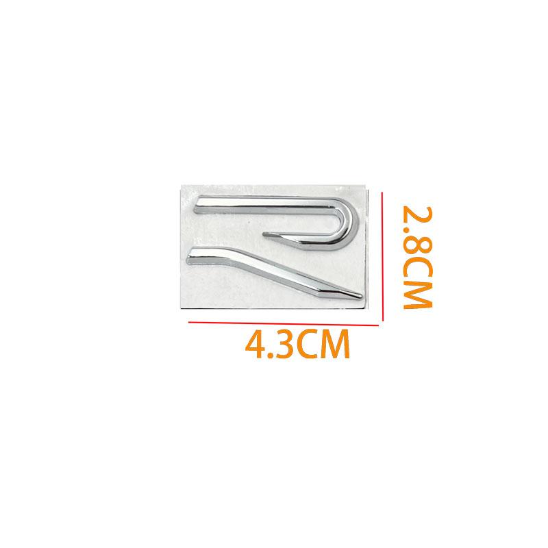 3D Metal R logo Emblem Front Grille Badge Tail Trunk Sticker Accessories For GTI Rline Polo Golf MK8 Touareg Passat Magotan CC