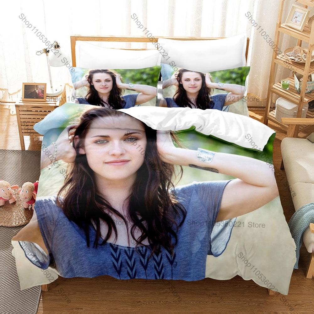 Iconic Bella Swan Graphic Kristen Stewart Romantic Fantasy Film Celebrity Bedding Duvet Cover + 2 Pillowcases Teen Movie Fan