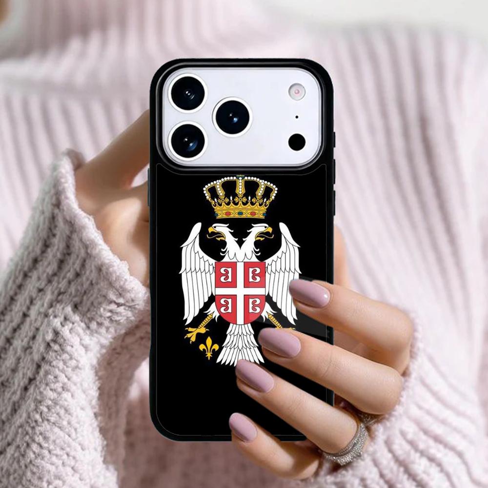 Flag of Serbia Serbian Phone Case For Apple iPhone 17 Air 16E 15 14 Plus 13 12 11 Pro Max Mini Funda Cover