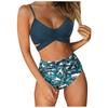 Women's Striped Printing Padded Push Up 2 Piece Bikini Sets Swimsuits Beachweart