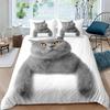 Cute Cat Animal 3D Printed Quilt Cover 100% Polyester Bedding Set Soft and Comfortable Duvet Cover and Pillowcase 2/3-Piece Set