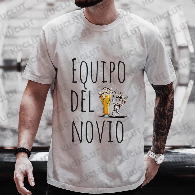 Spanish Evg Team Future Groom Man T Shirt Single Farewell Tees Wedding Top Funny Beer Bachelor Party Tshirt Father's Day Clothes