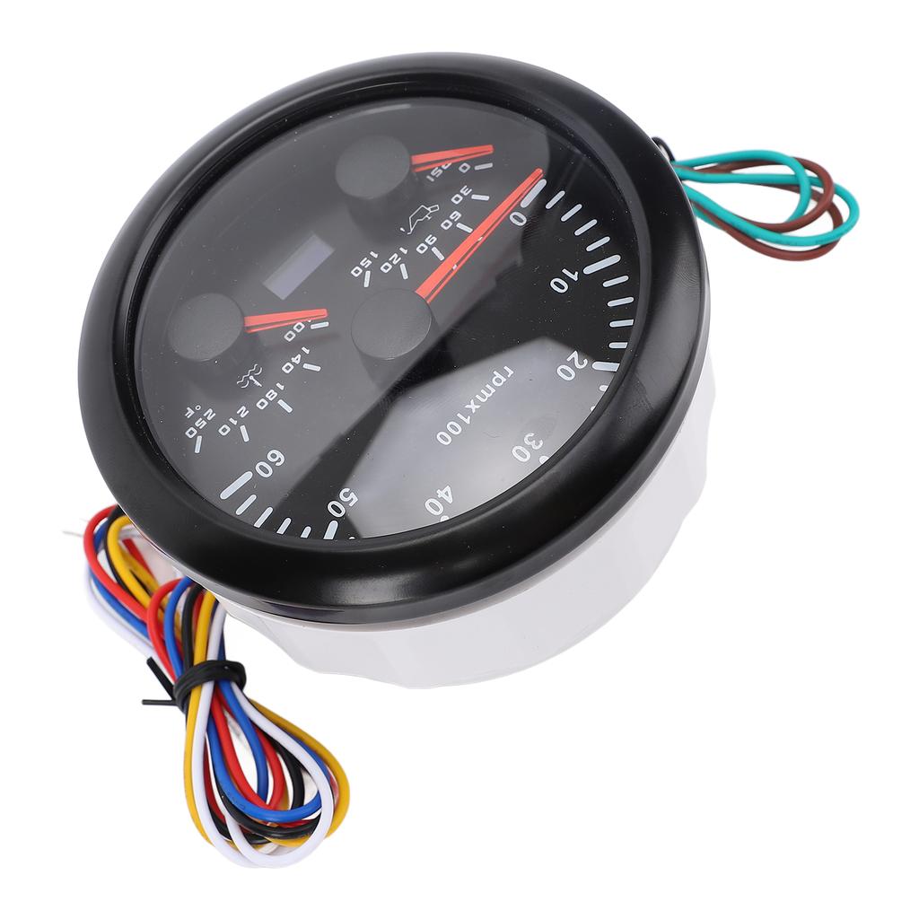 3 v 1 Elektrický tachometr Manometr tlaku oleje Teploměr vody 3 3 8in 6000rpm 0 až 150 PSI 100 až 250 Fahrenheita 7