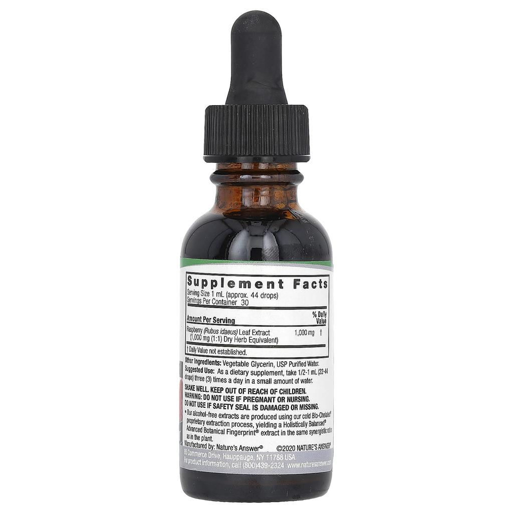 Nature's Answer Raspberry, Alcohol Free, 1,000Mg, 30Ml(1Fl Oz)