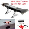 Mini Solar Car Rear Spoiler Tail Light Universal 12V LED Flashing Warning Waterproof Wing with Smart Sensor Modified Accessories