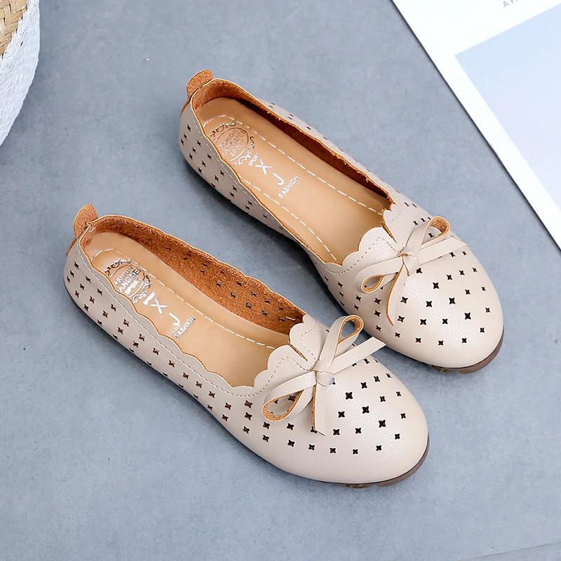 Fashion Flat Shoes 2025 Summer Sandals Flat Shoes Comfortable Women's Lace Breathable Bow Women's Shoes