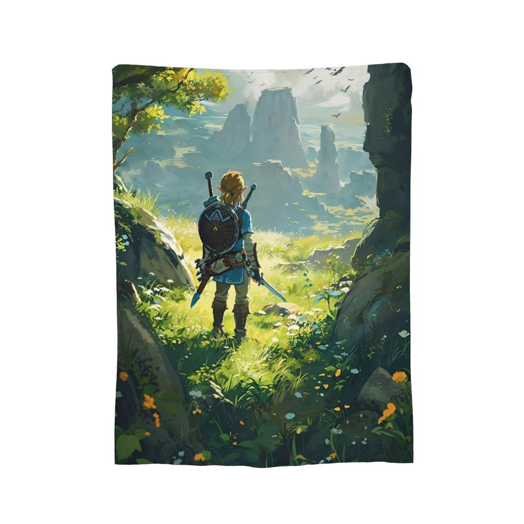 Z-Zeldas Breath Of The Wild Blanket Plush Funny Breathable Throw Blanket for Bed Sofa Decoration,