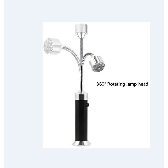 Lumière Aimant Base Lampe de poche,Barbecue Grill Lumière,Lampe de Gril Flexible réglable à 360 °,pour Barbecue, Camping, Fête,2pcs