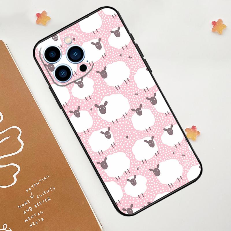 Cute Sheep Phone Case For iPhone 17 Pro Max 14 13 12 11 15 16 Pro Max Mini 15 Plus 16e 17 Air Funda