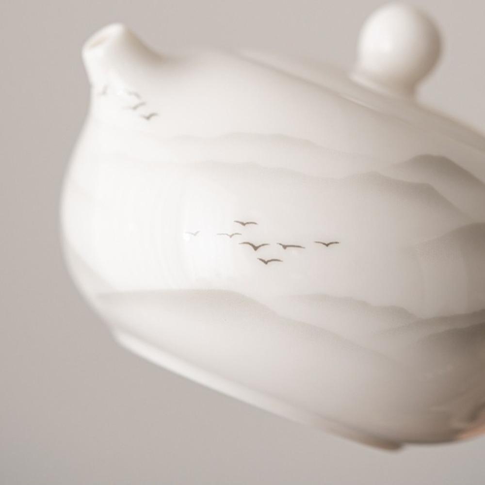 Ceramic White Porcelain Teapot High-grade Xishi Pot Kung Fu Tea Set Tea Brewing Kettle  Kitchen