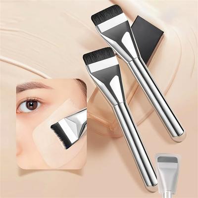 Flat Head Makeup Brush Concealer Liquid Foundation Makeup Brush Soft and Skin Friendly Multi-functional Convenient Ultra-thin Seamless Makeup Brush
