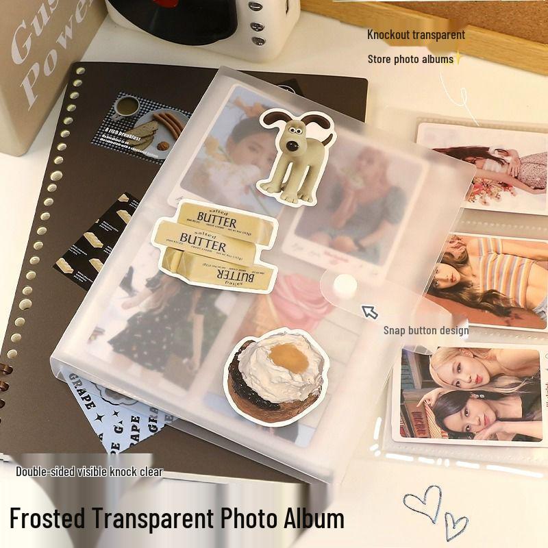 3-Inch Transparent Photo, Card, and Ticket Storage Album Two-grid, 80 cards, double-sided view