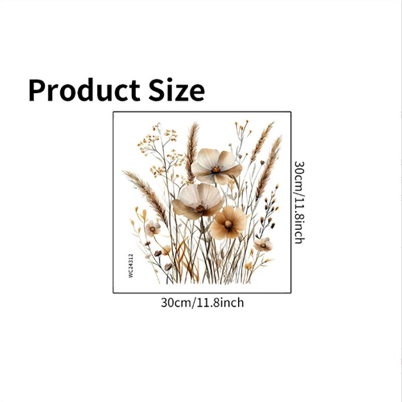 Toilet sticker, self-adhesive waterproof, removable wall sticker, bathroom toilet lid decoration, floral sticker