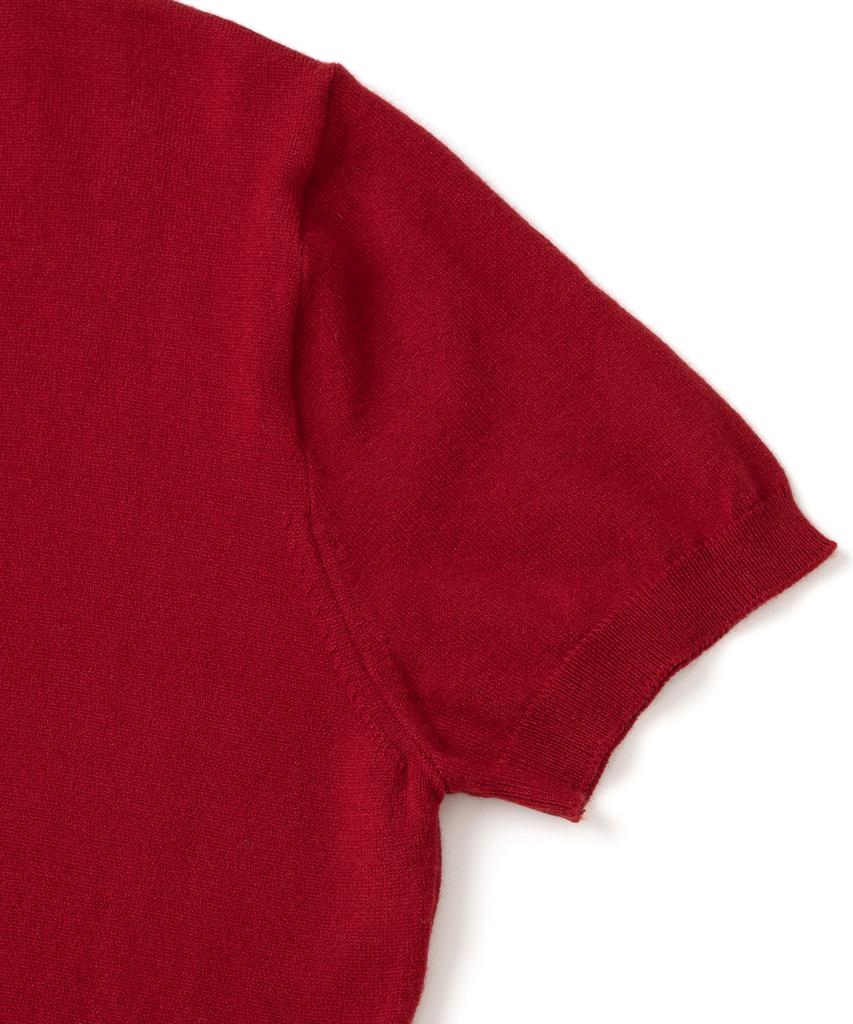 KNITTED (W) Basic Essential Washable Round Short Sleeve Knit Red